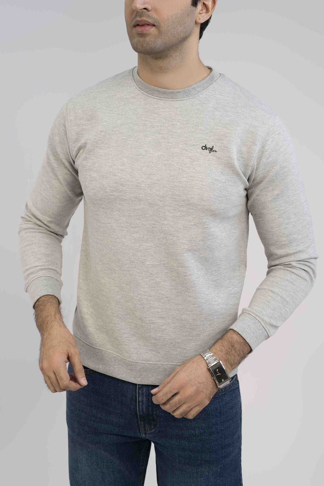 Interlock Gray Color Sweat Shirt Men