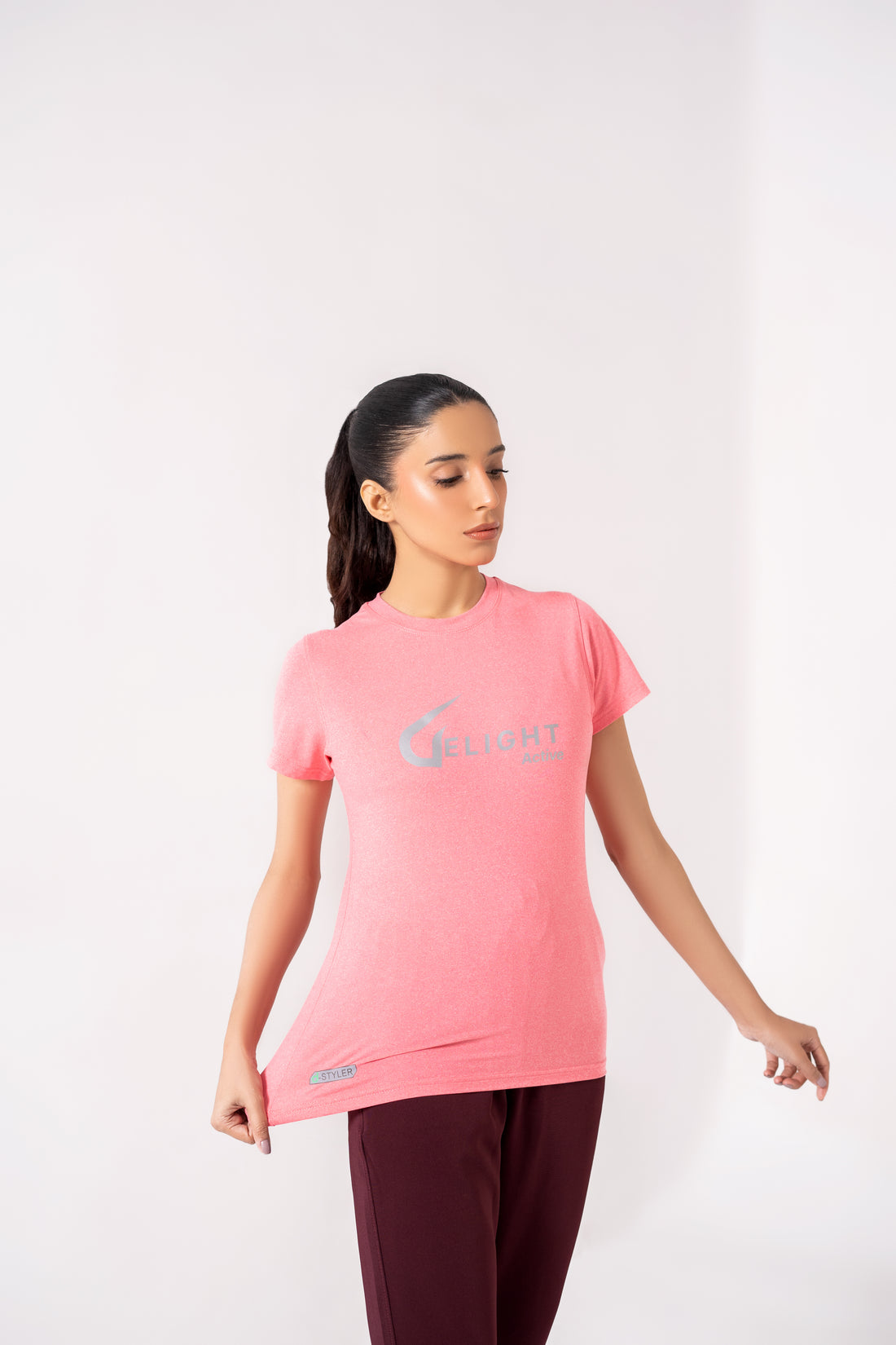 Women Active Wear t Shirt Melange pink