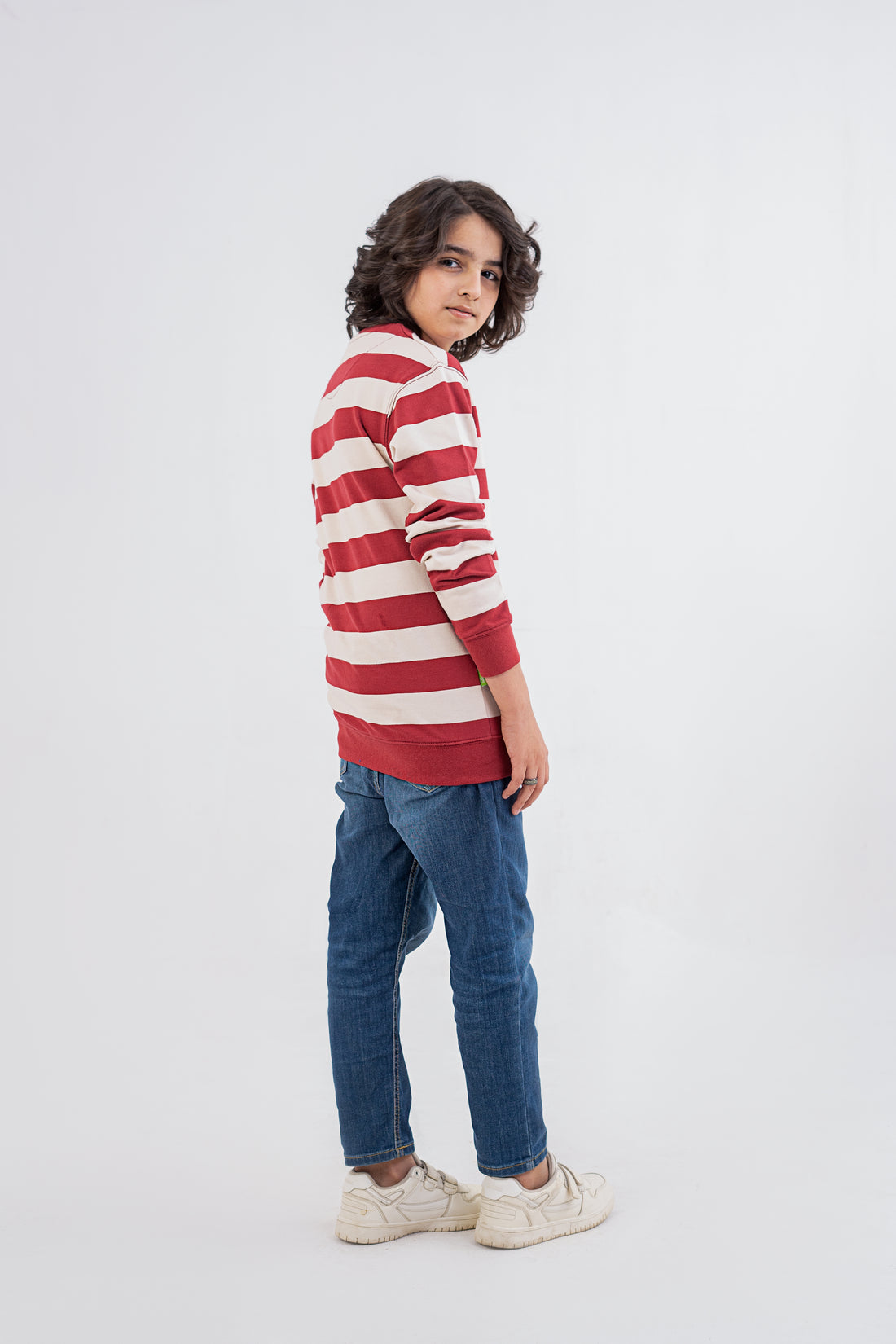 Boys Sweat Shirt Terry Red Striper