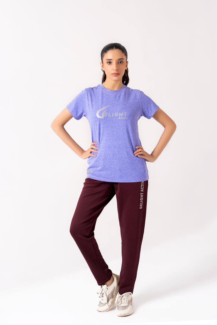 Women Active Wear t Shirt Melange Purple