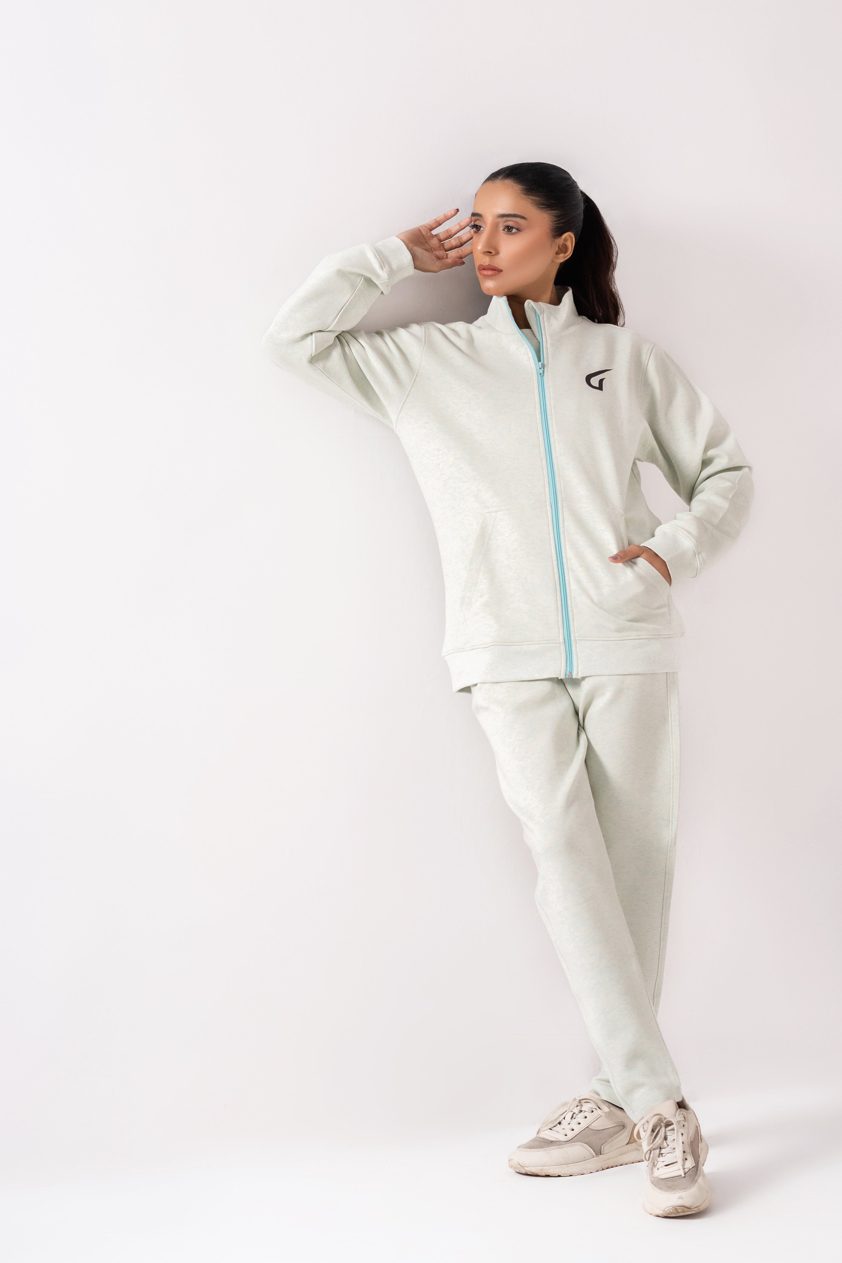 Active wear zipper Light Green