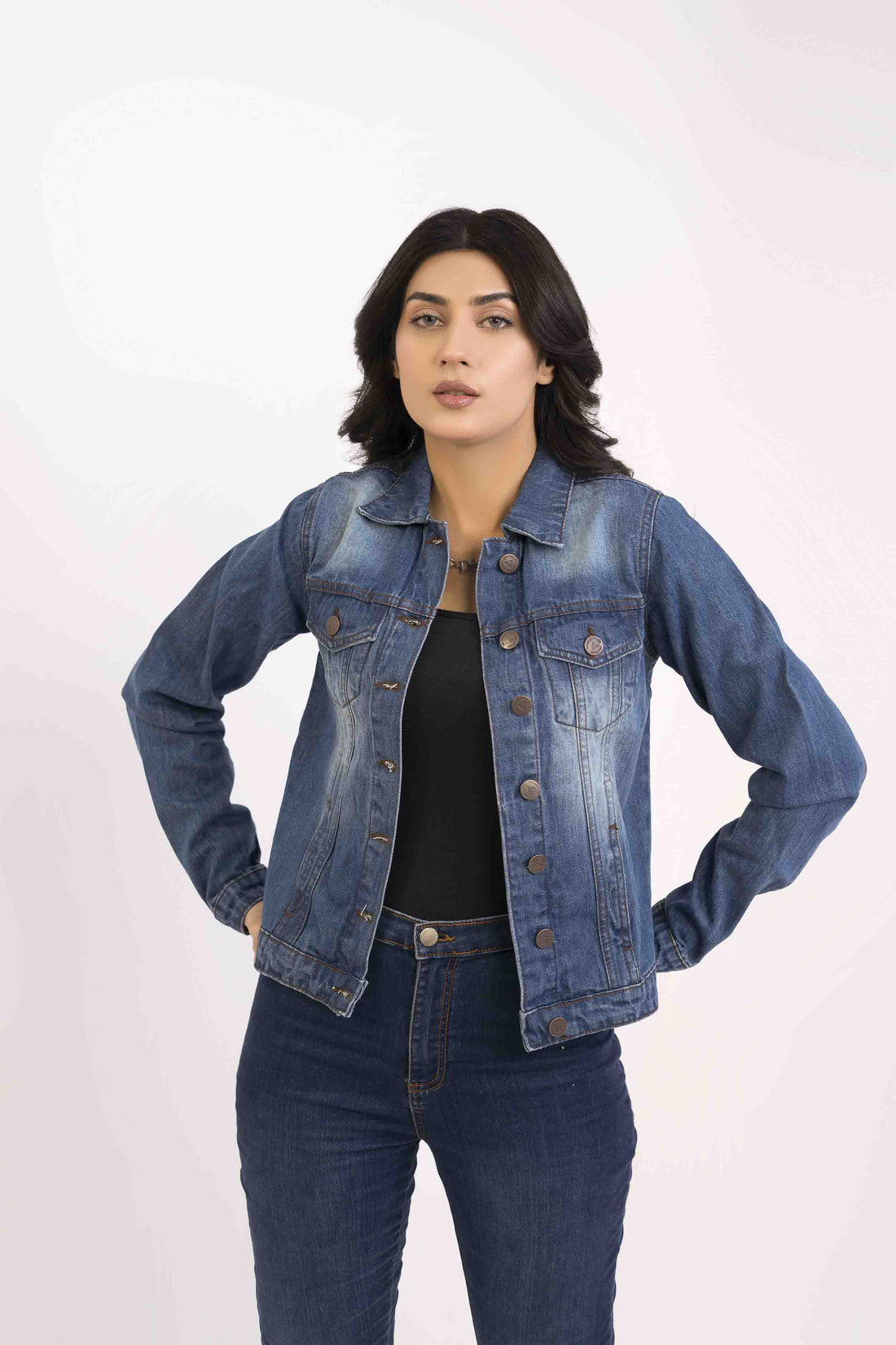 Denim Women Jacket Medium Wash