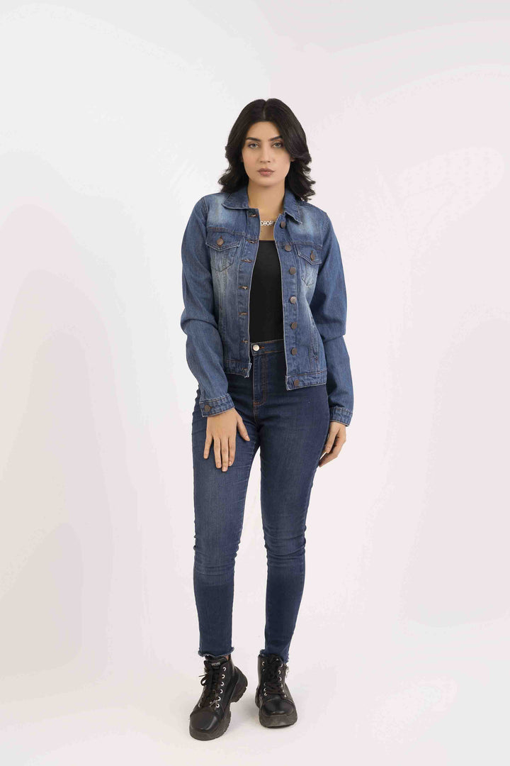 Denim Women Jacket Medium Wash