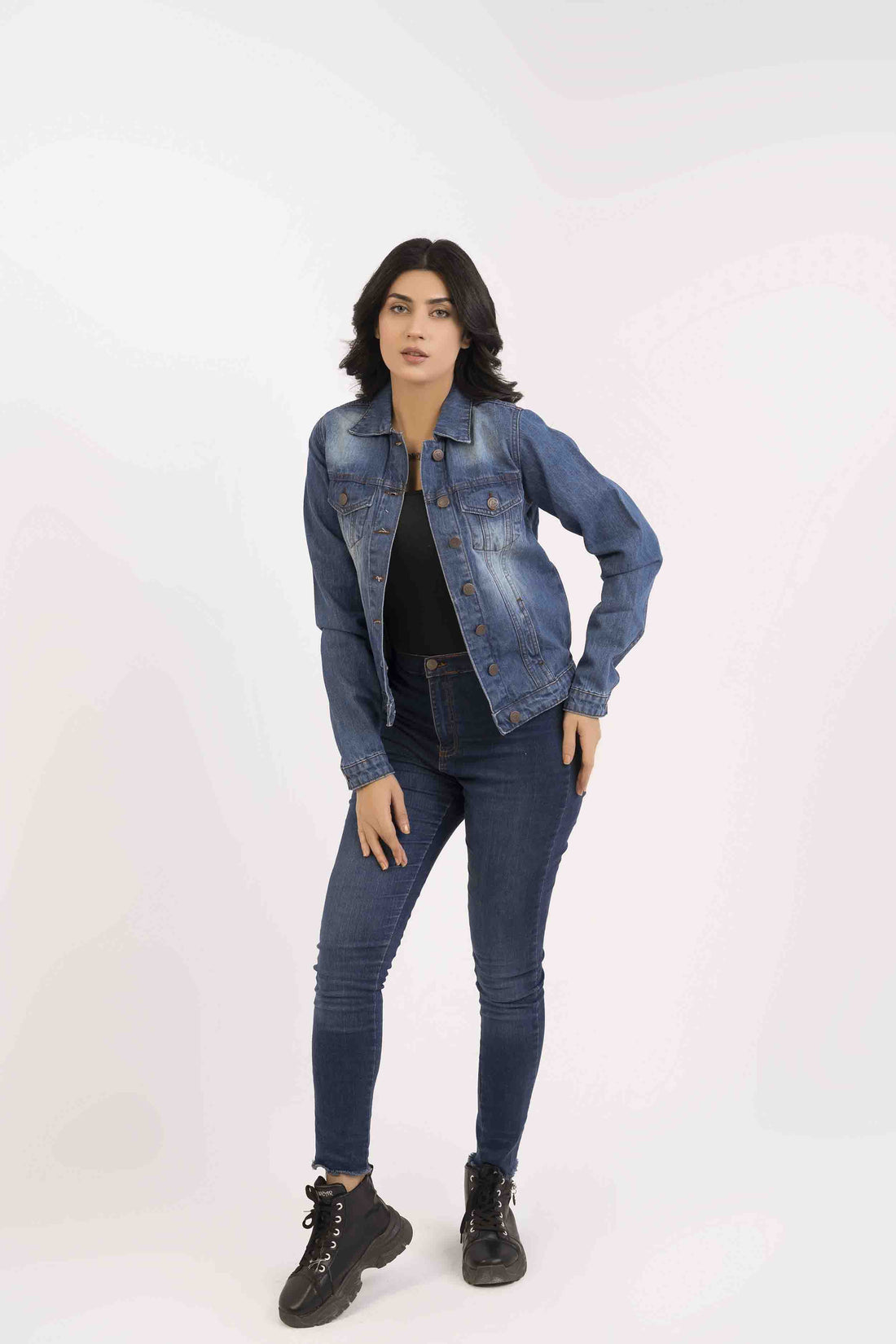 Denim Women Jacket Medium Wash