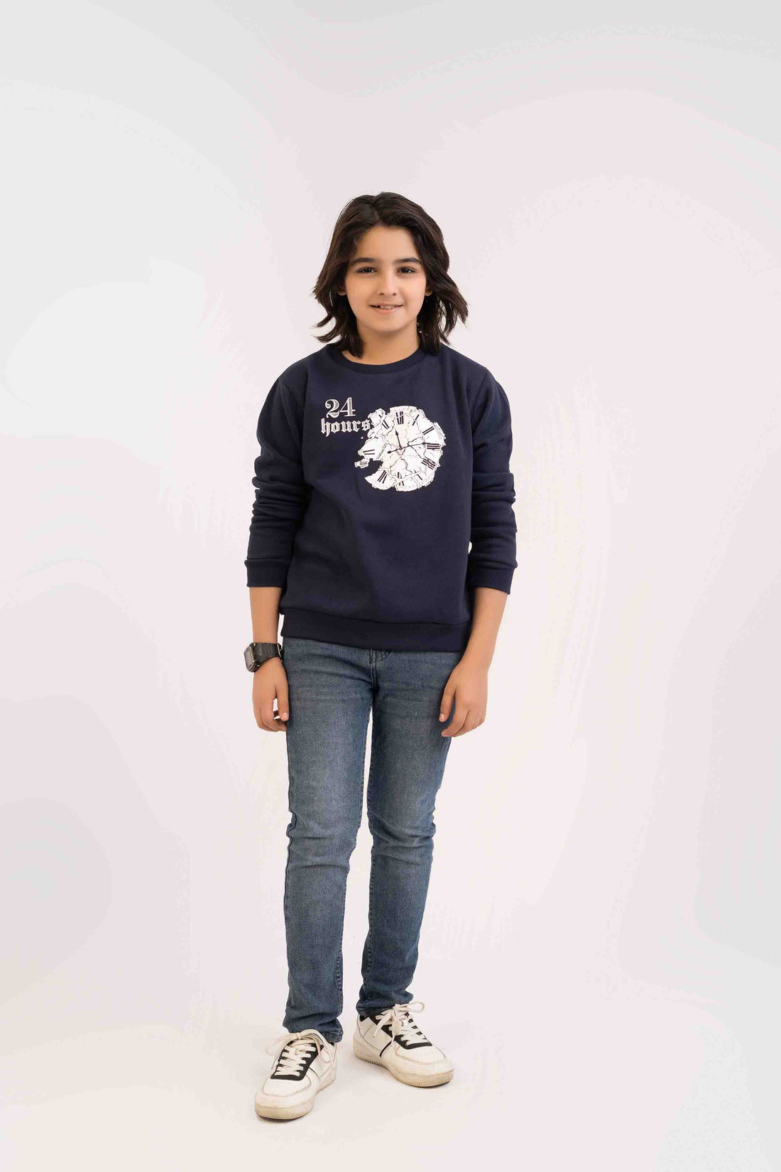 Boys Sweat Shirt Navy Color With Printing