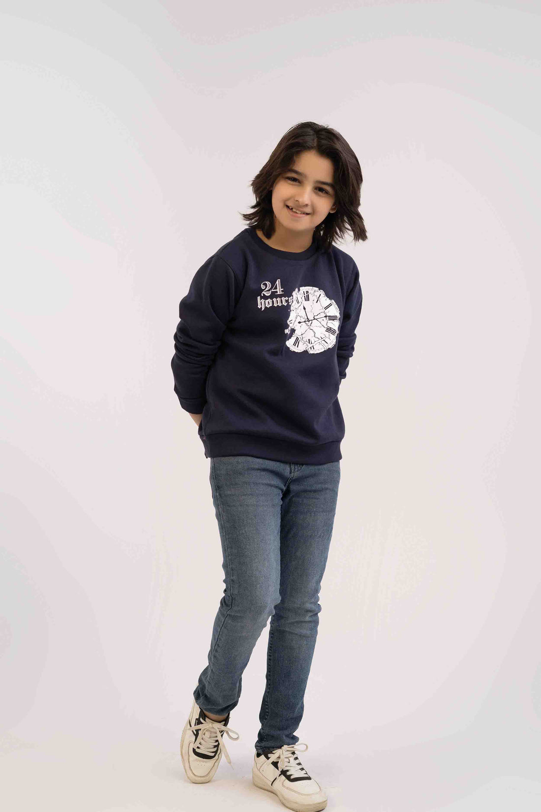 Boys Sweat Shirt Navy Color With Printing