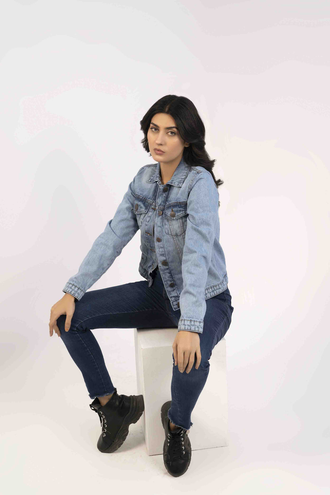 Denim Women Jacket Random Wash