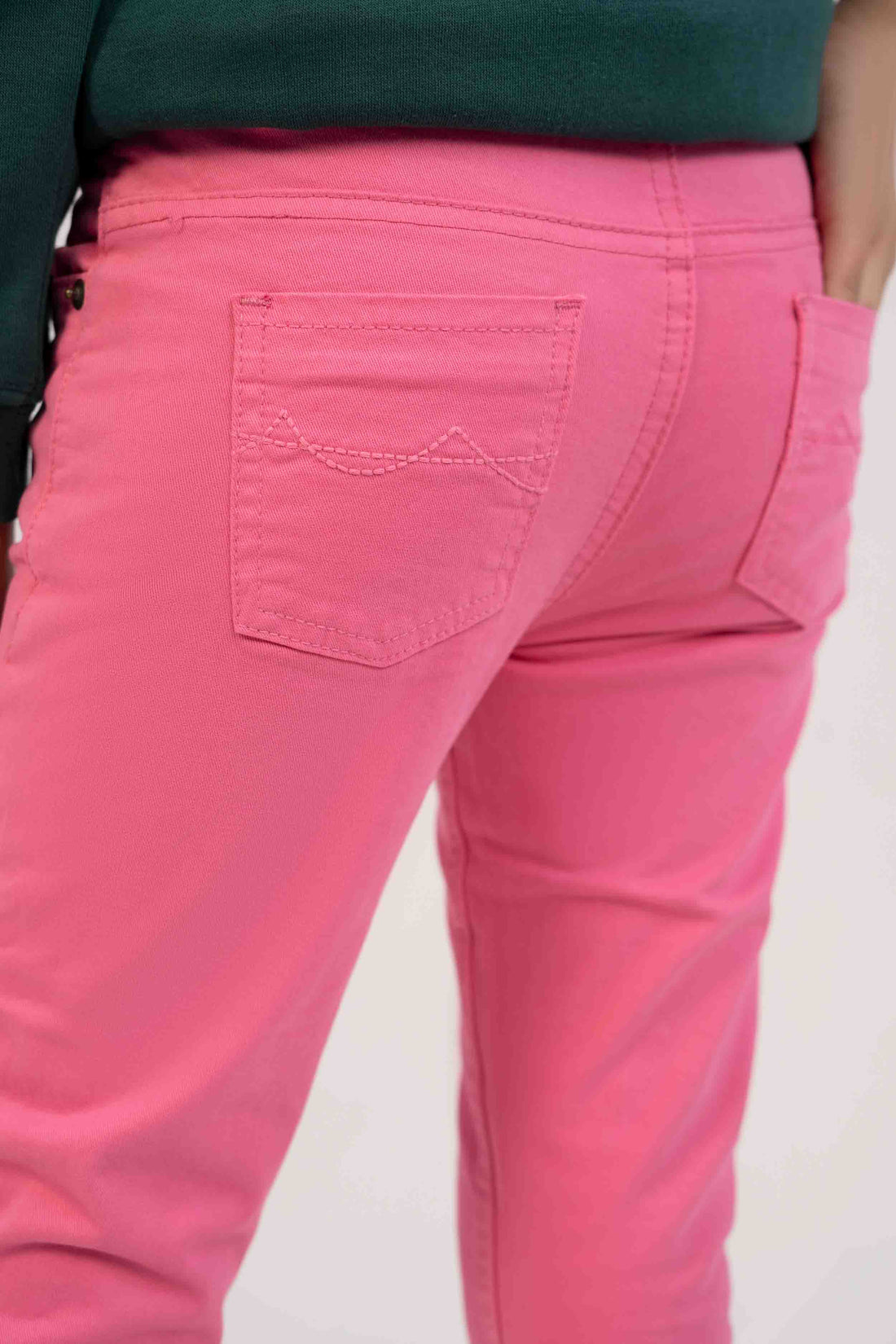 Rose Color Basic Slim Fit Girls Jeans