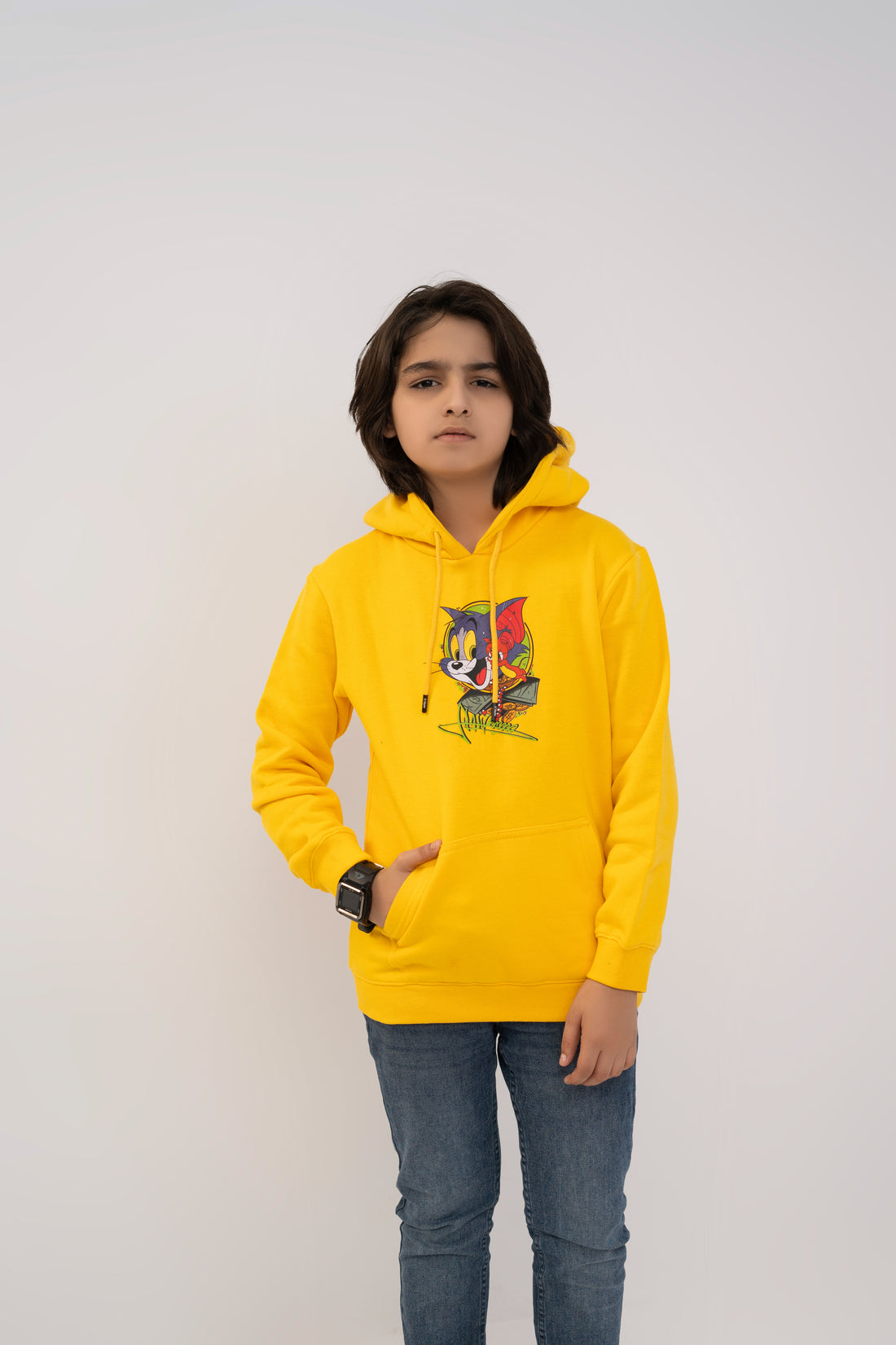 Boys Hoodies Printing Yellow