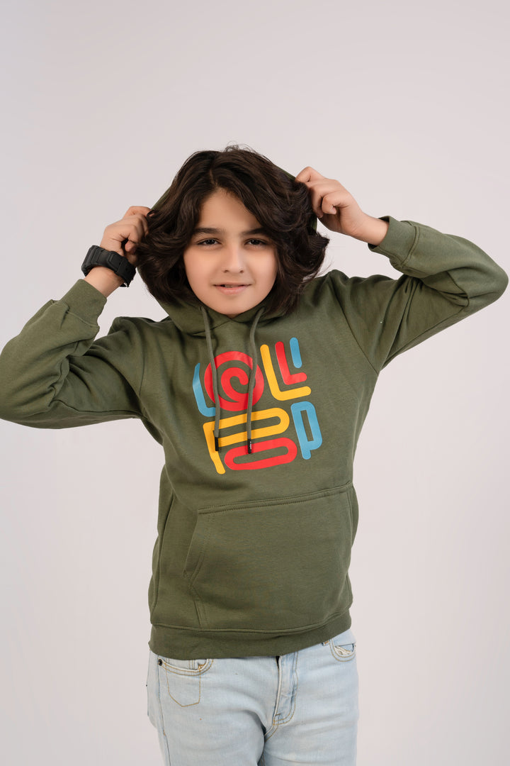 Boys Hoodies Printing Olive