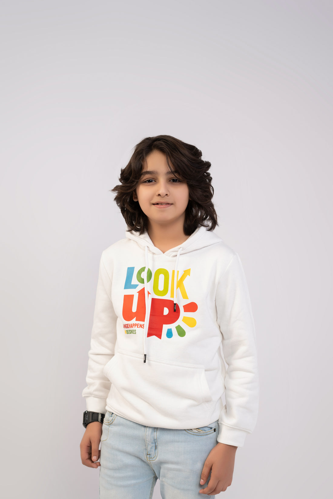 Boys Hoodies Printing White