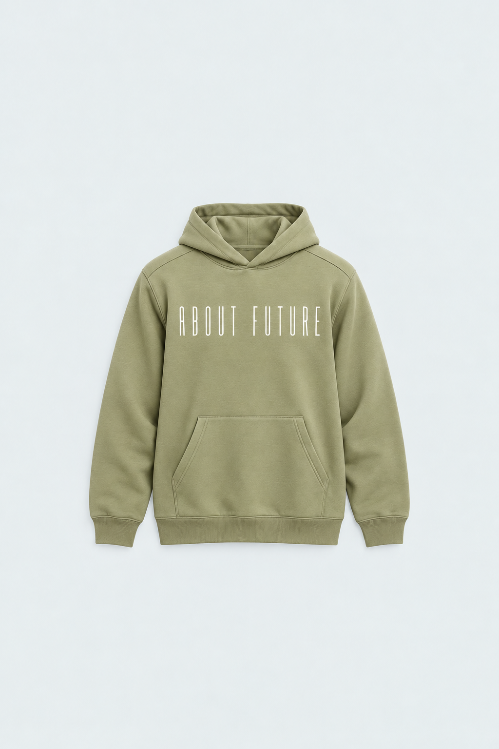 Men Hoodie Olive Color With Screen Printing