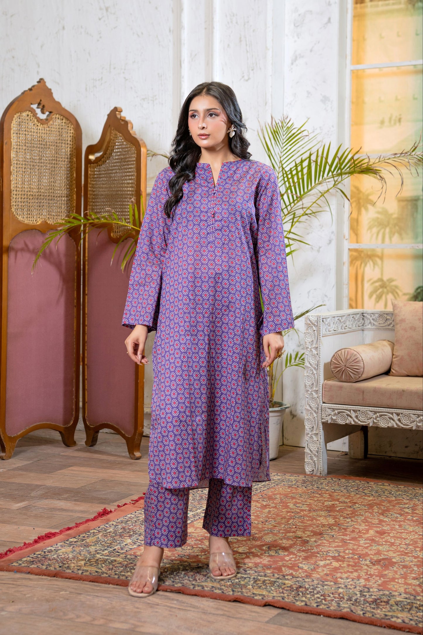 Royal Mosaic Lawn 3 Piece Suit Pret