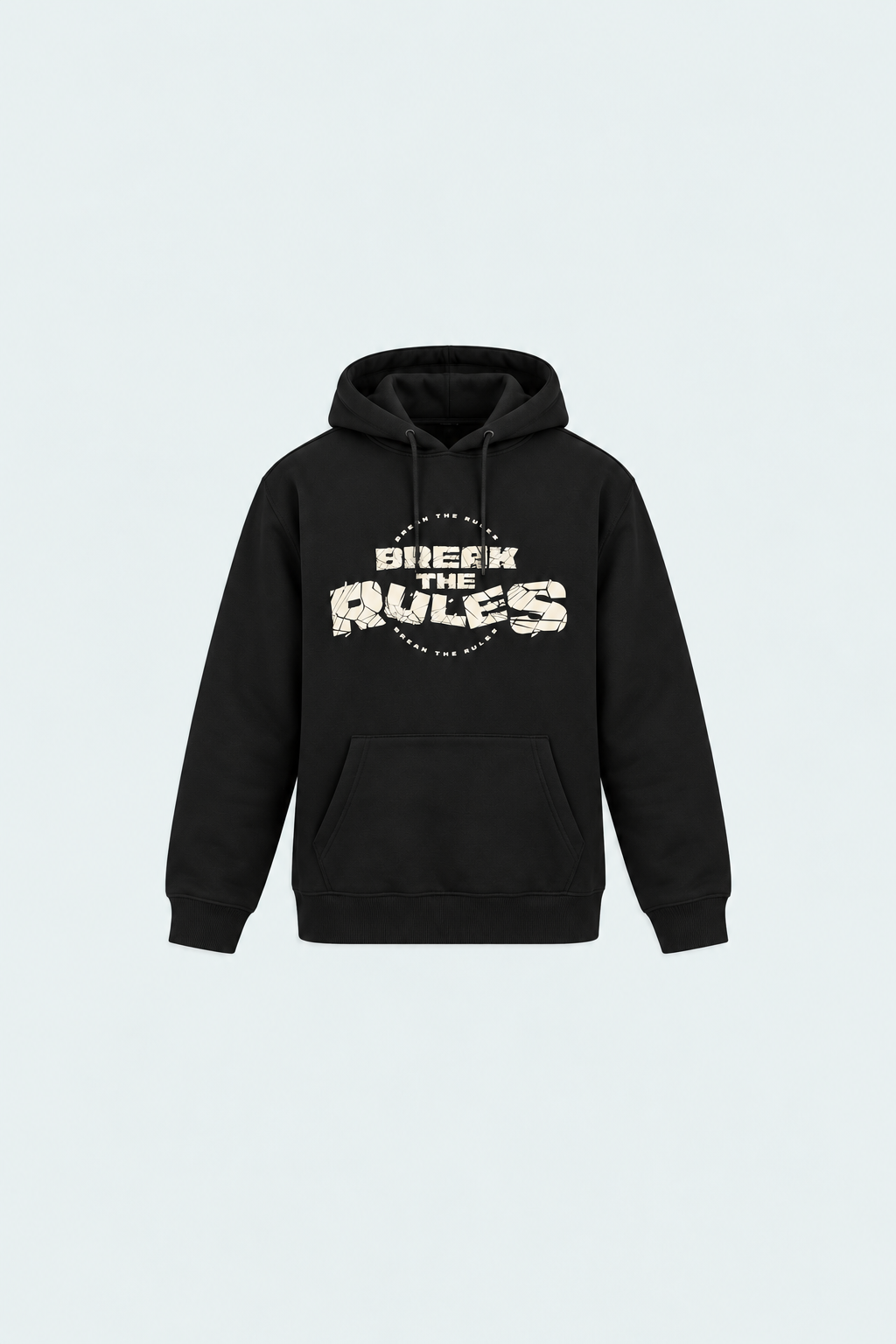 Men Hoodie Black Color With Screen Printing