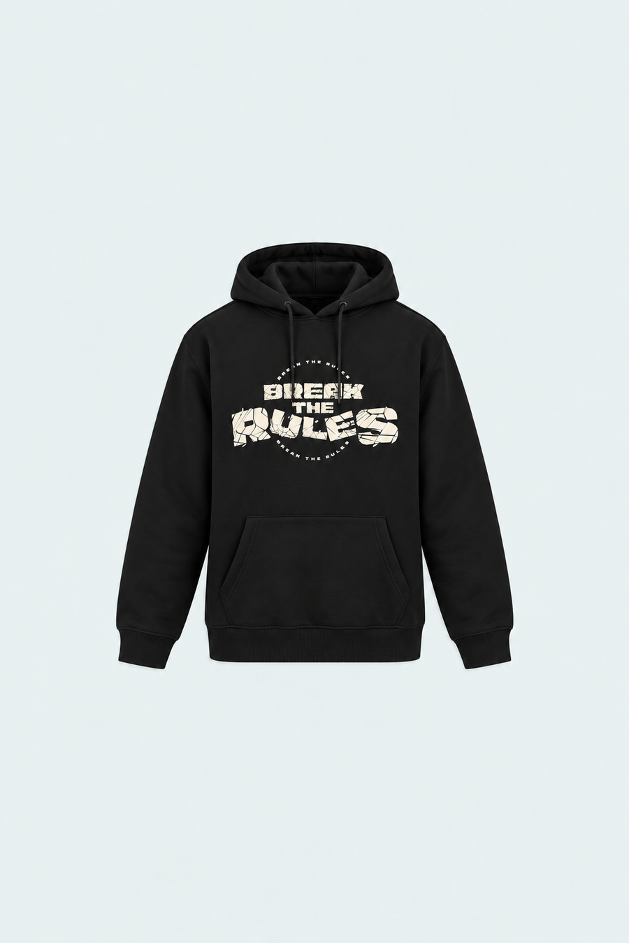 Men Hoodie Black Color With Screen Printing
