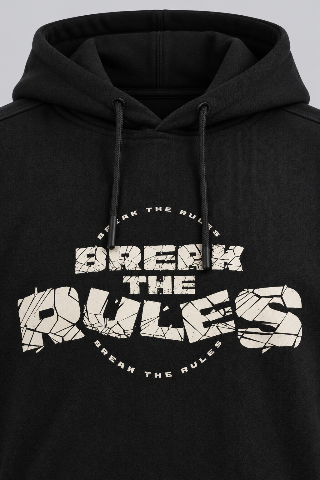Men Hoodie Black Color With Screen Printing