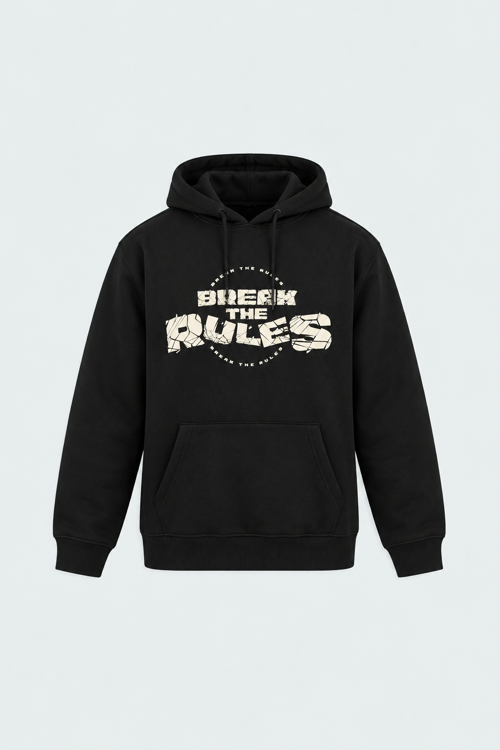 Men Hoodie Black Color With Screen Printing