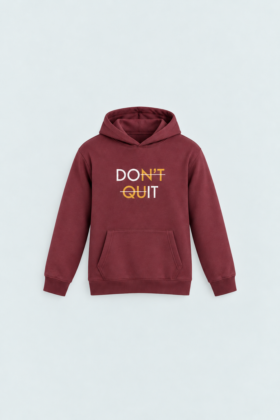 Men Hoodie Maroon Color With Screen Printing