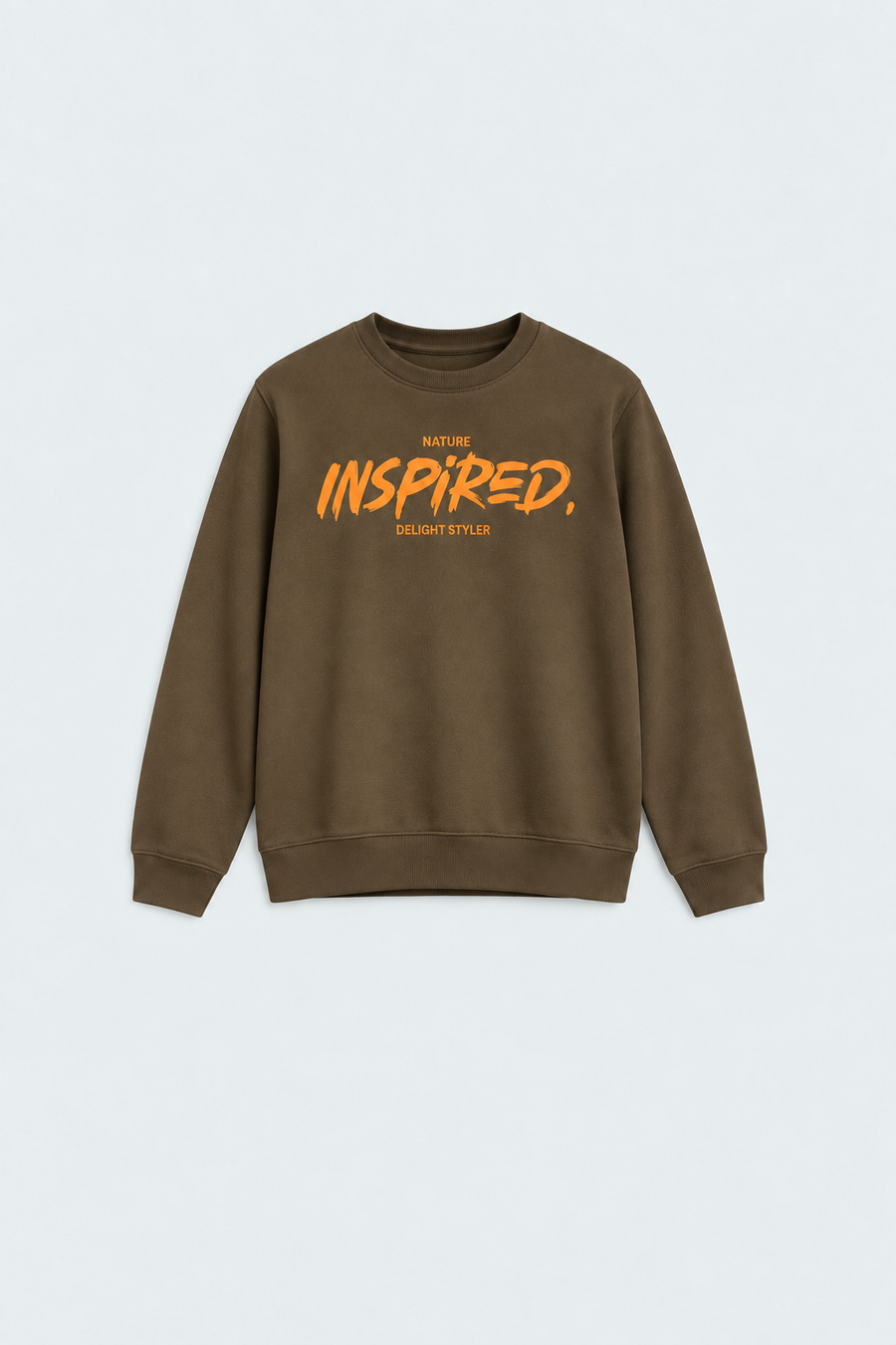 Solid Rust Color Sweat Shirt Men