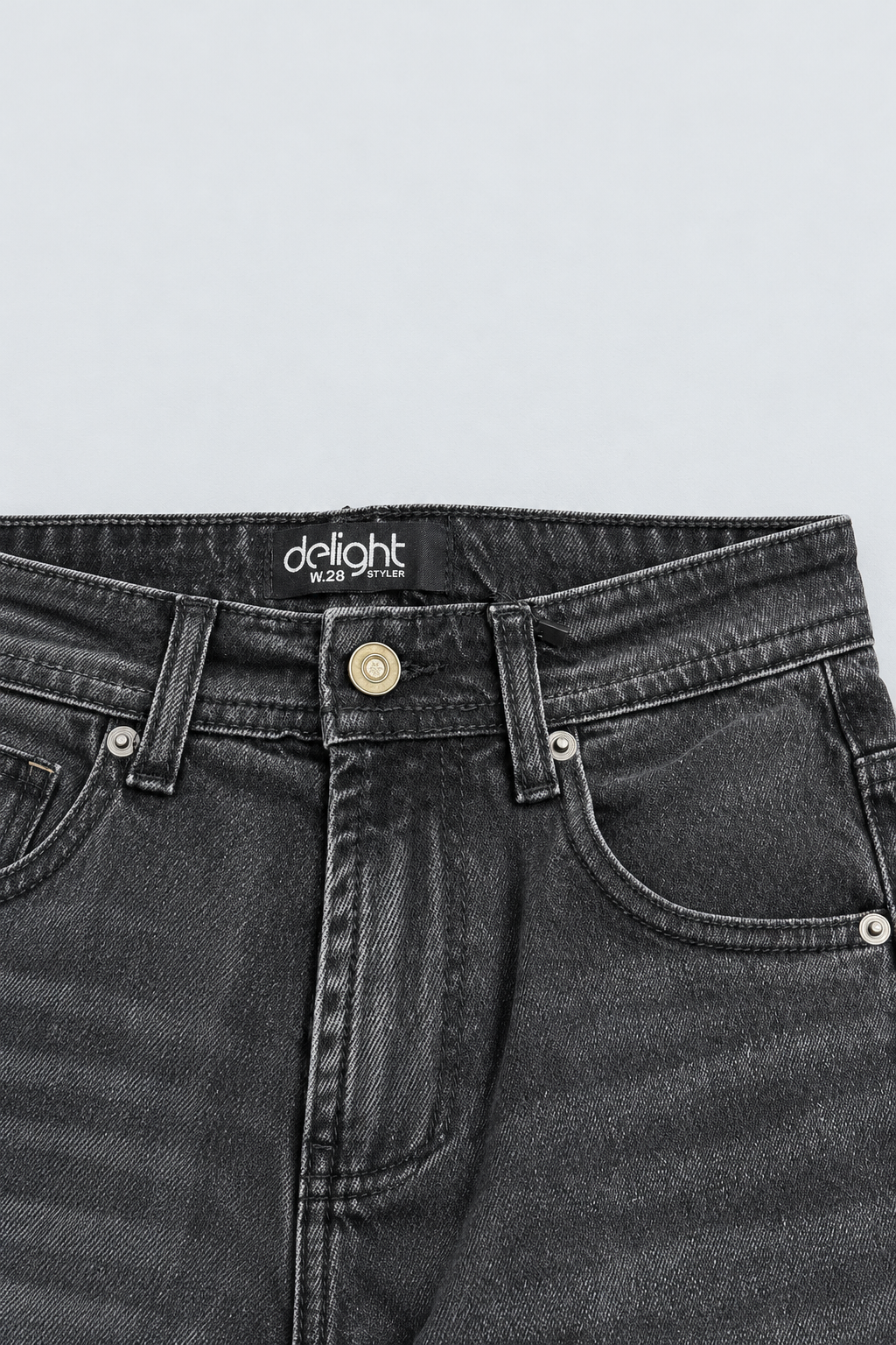 Men’s Washed Black Baggy Jeans – Charcoal Wide Leg Denim