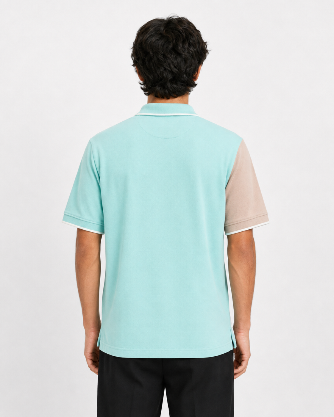 CONTRAST PANEL PIQUÉ POLO SHIRT