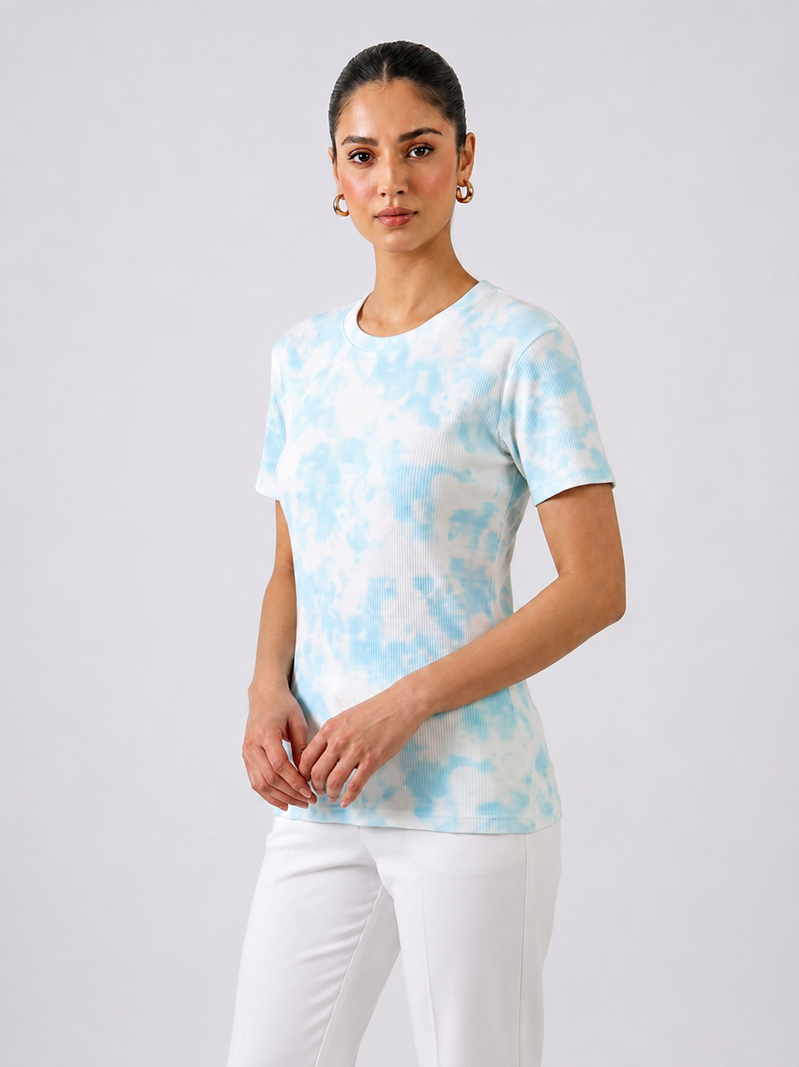 Azure Breeze Linen Tee