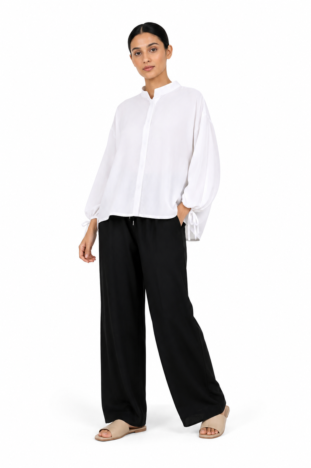 Elegant Tie Sleeve Shirt