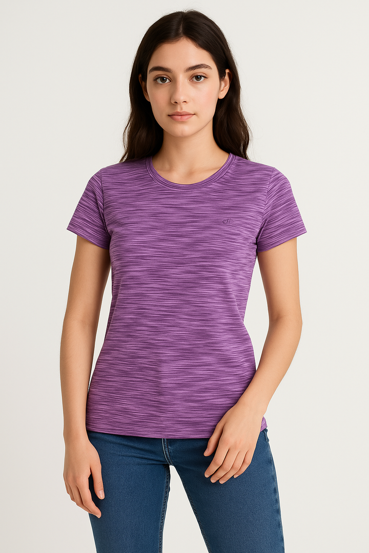 WOMEN T-SHIRT SPACE DYED