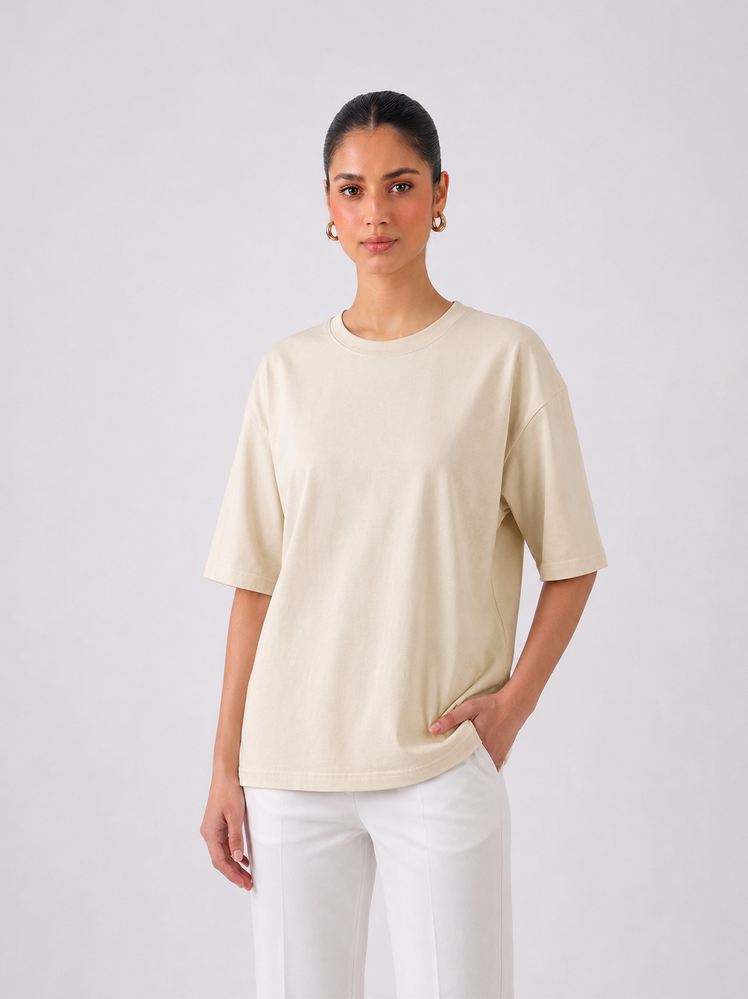 Ivory Essentials Oversized Tee