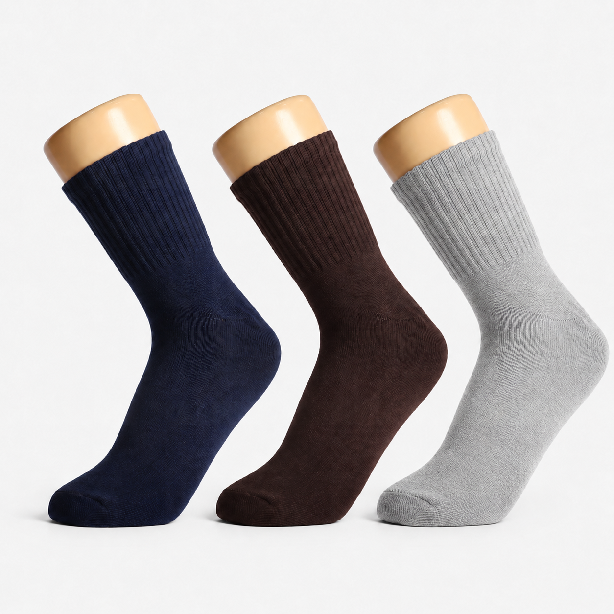 Men’s 100% Cotton Dress Socks – Pack of 3