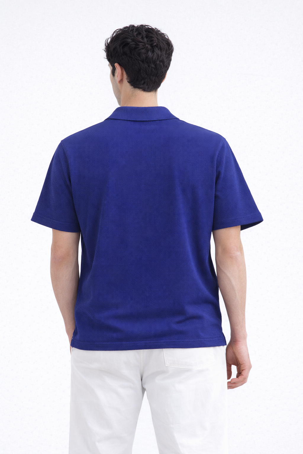 Textured Knit Polo Shirt