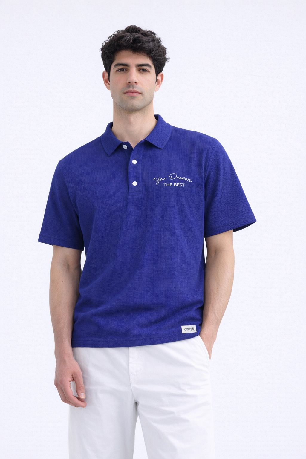 Textured Knit Polo Shirt