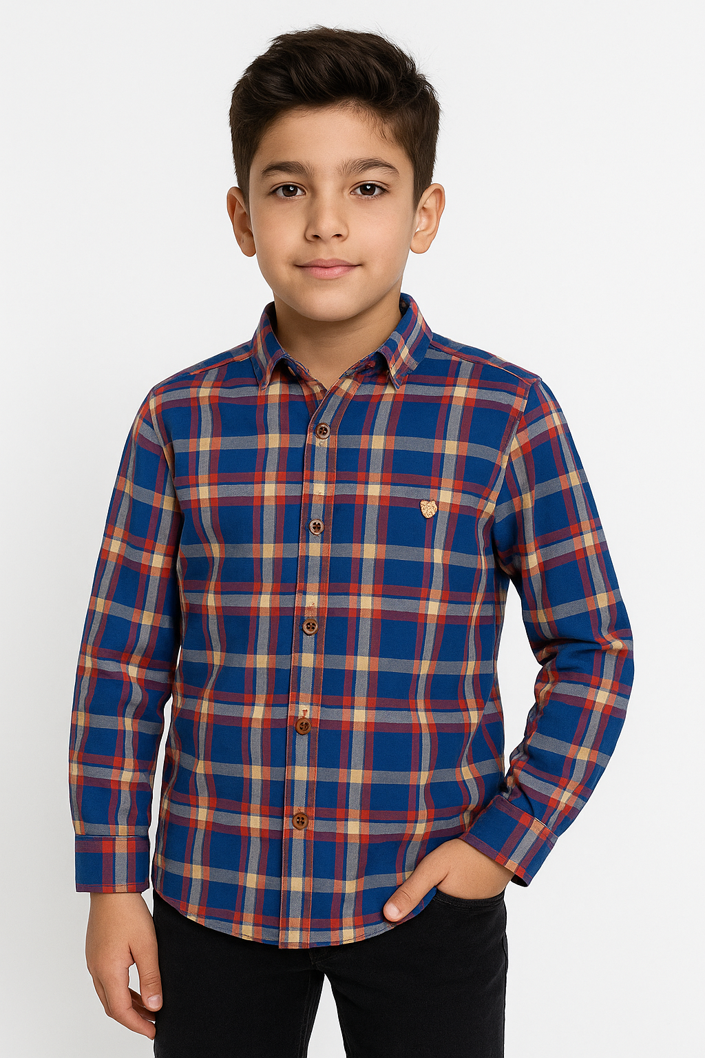 Casual shirts Wood logo Royal blue