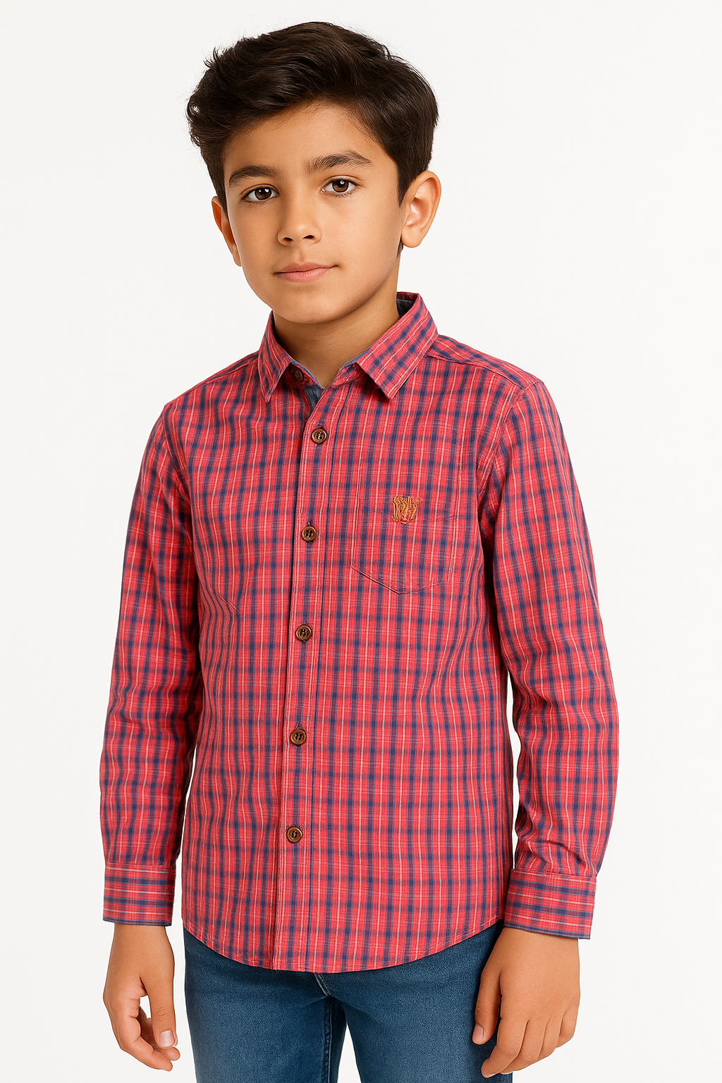 Casual shirts Wood logo Dark Pink