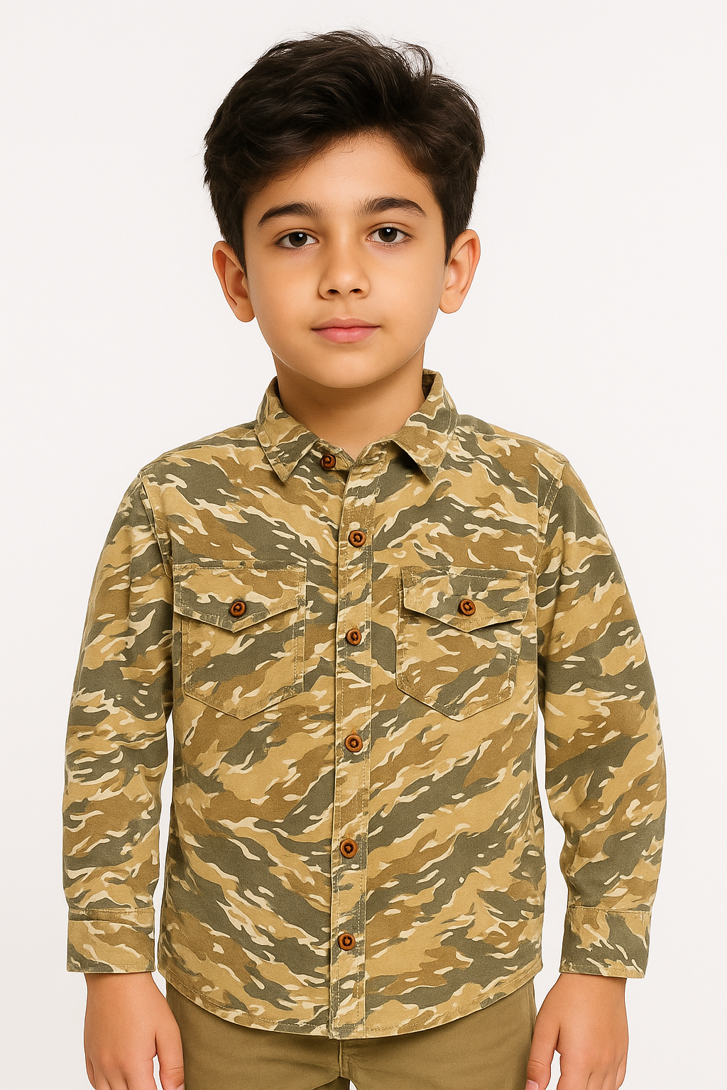 Camouflage Casual Shirt Khaki