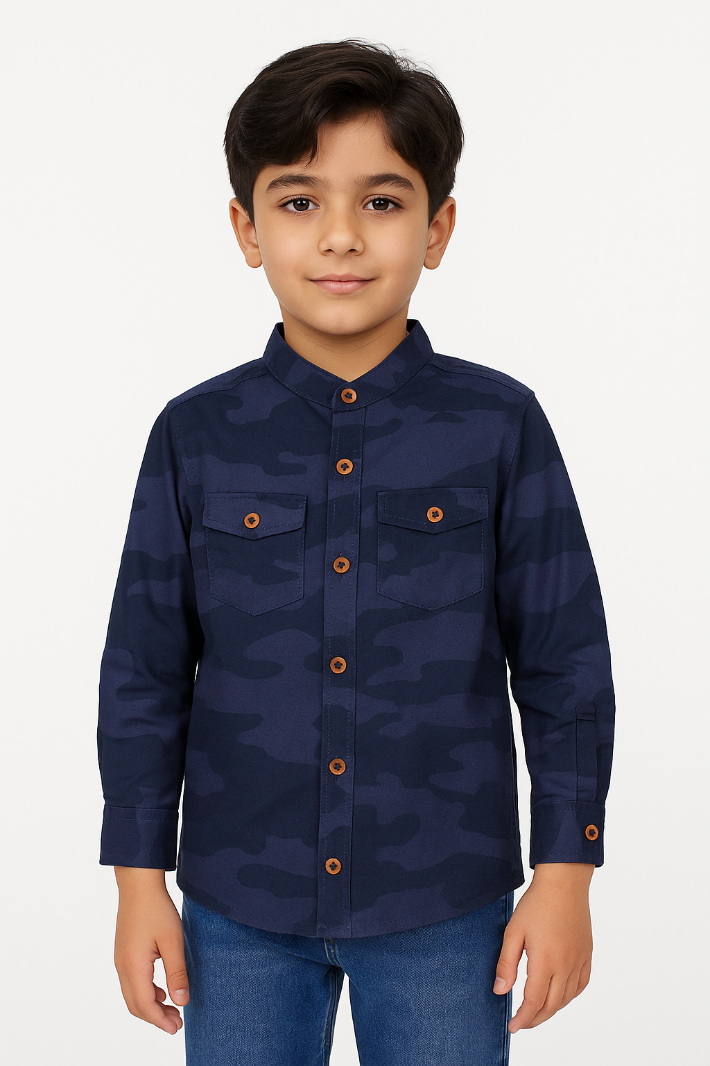 camouflage Casual Shirt Royal Blue