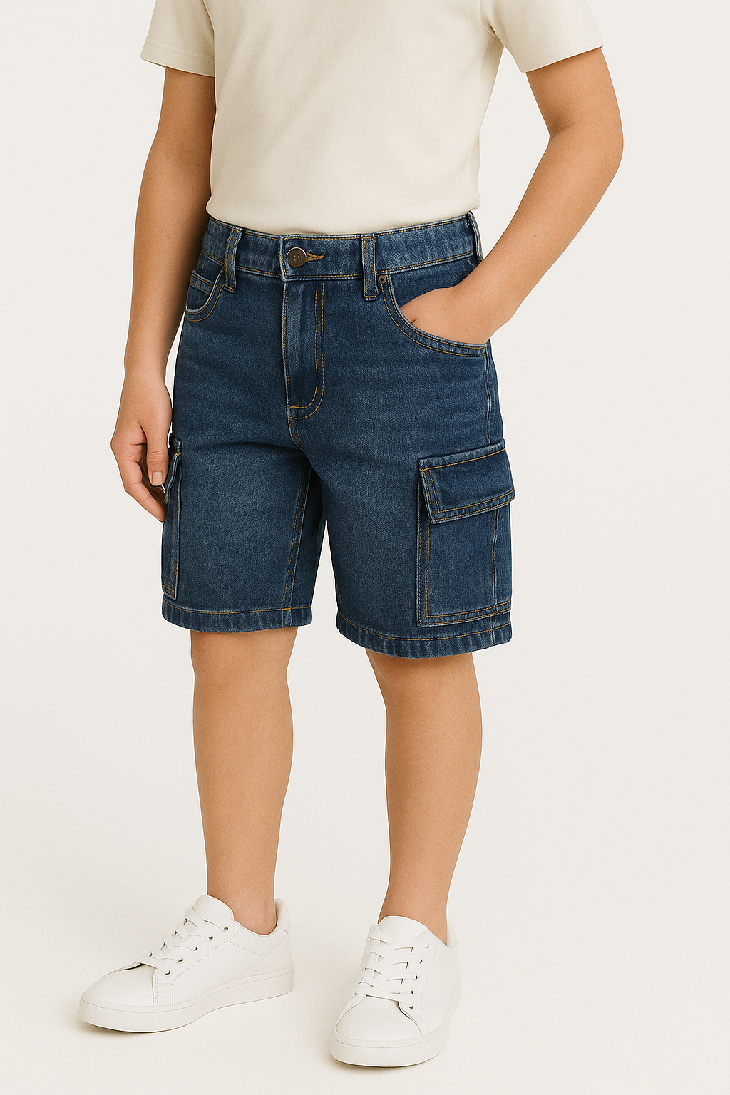 Boys Cargo Bermuda Medium Wash