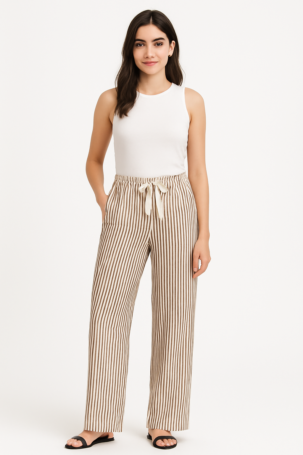 Women  Trouser with line printing