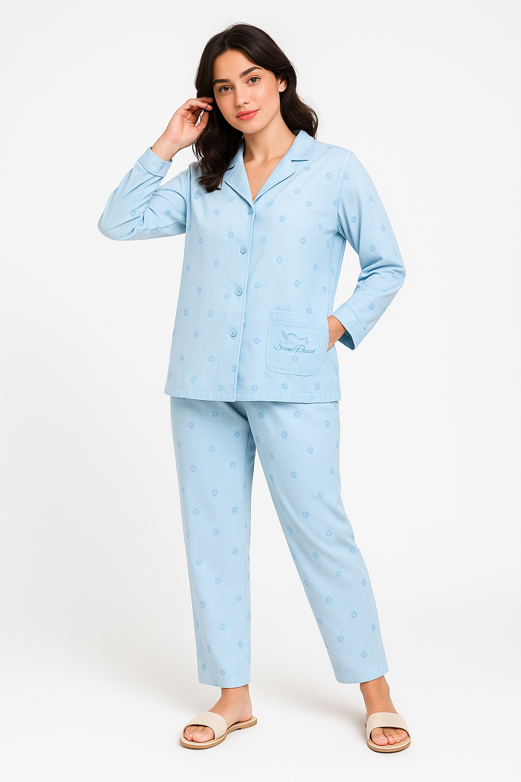 Women Night suit with pattern