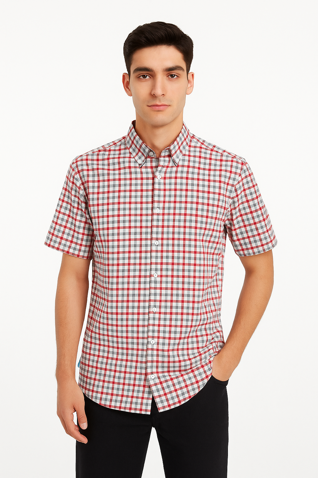 Half Sleeves shirt Light Pink check