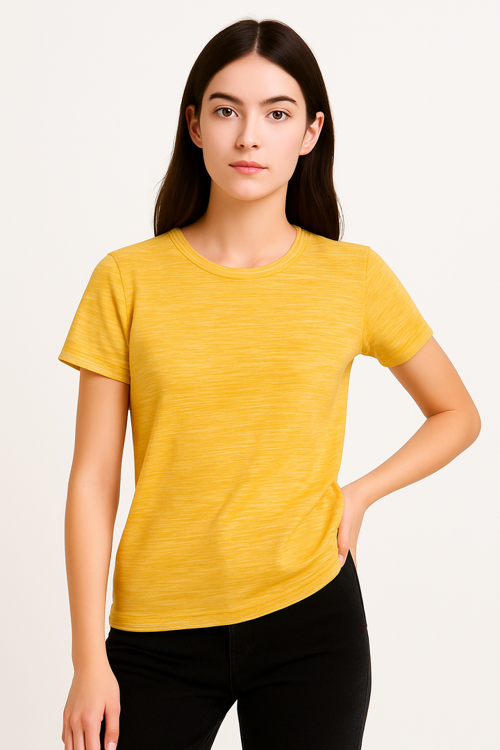 WOMEN T-SHIRT SPACE DYED