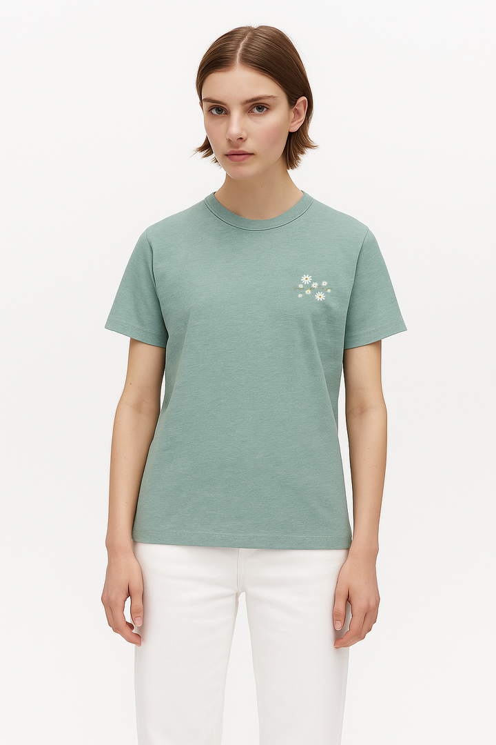 Women Graphic T Shirt Light Green