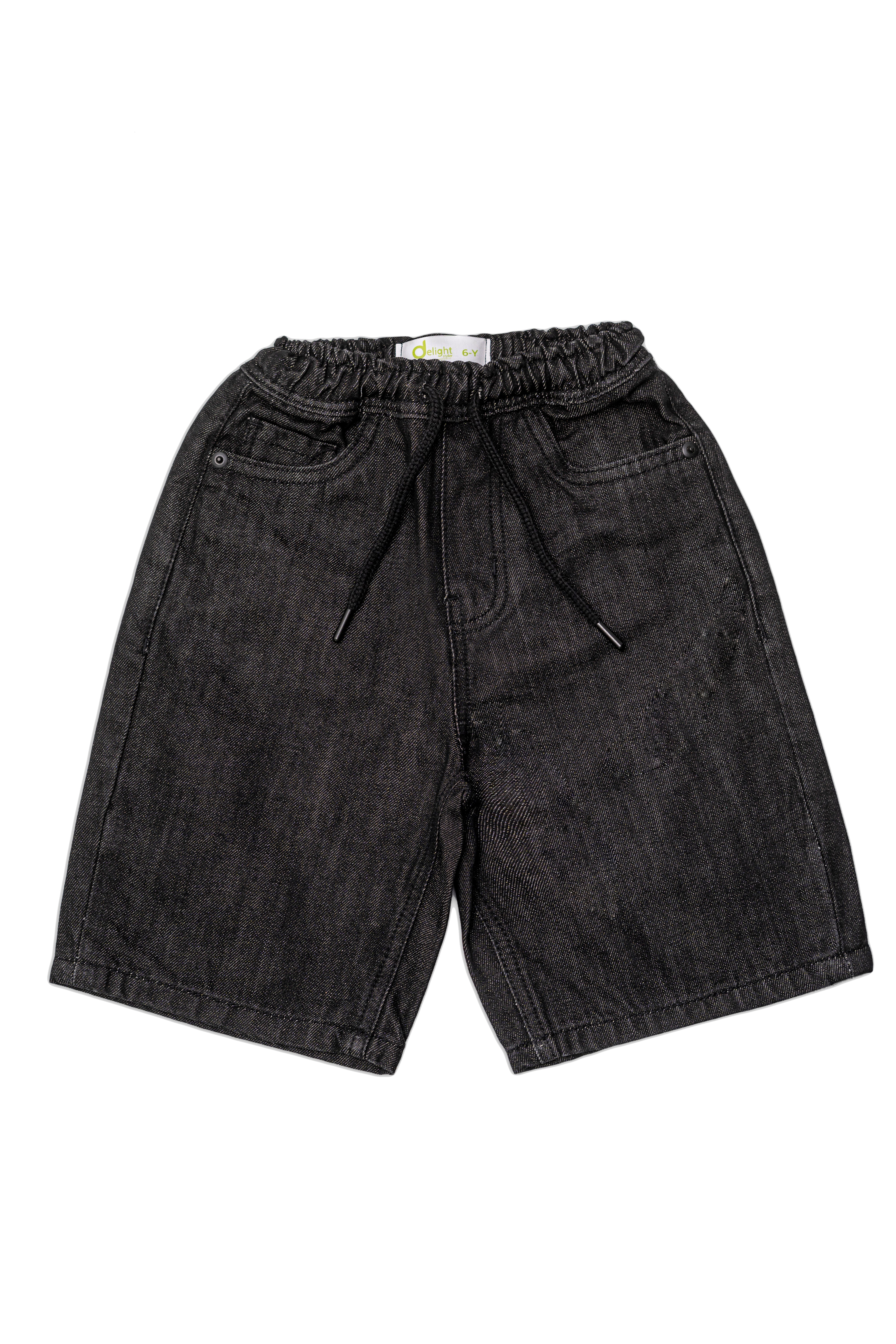 Boys Bermuda With Cord Regular Black  Wash