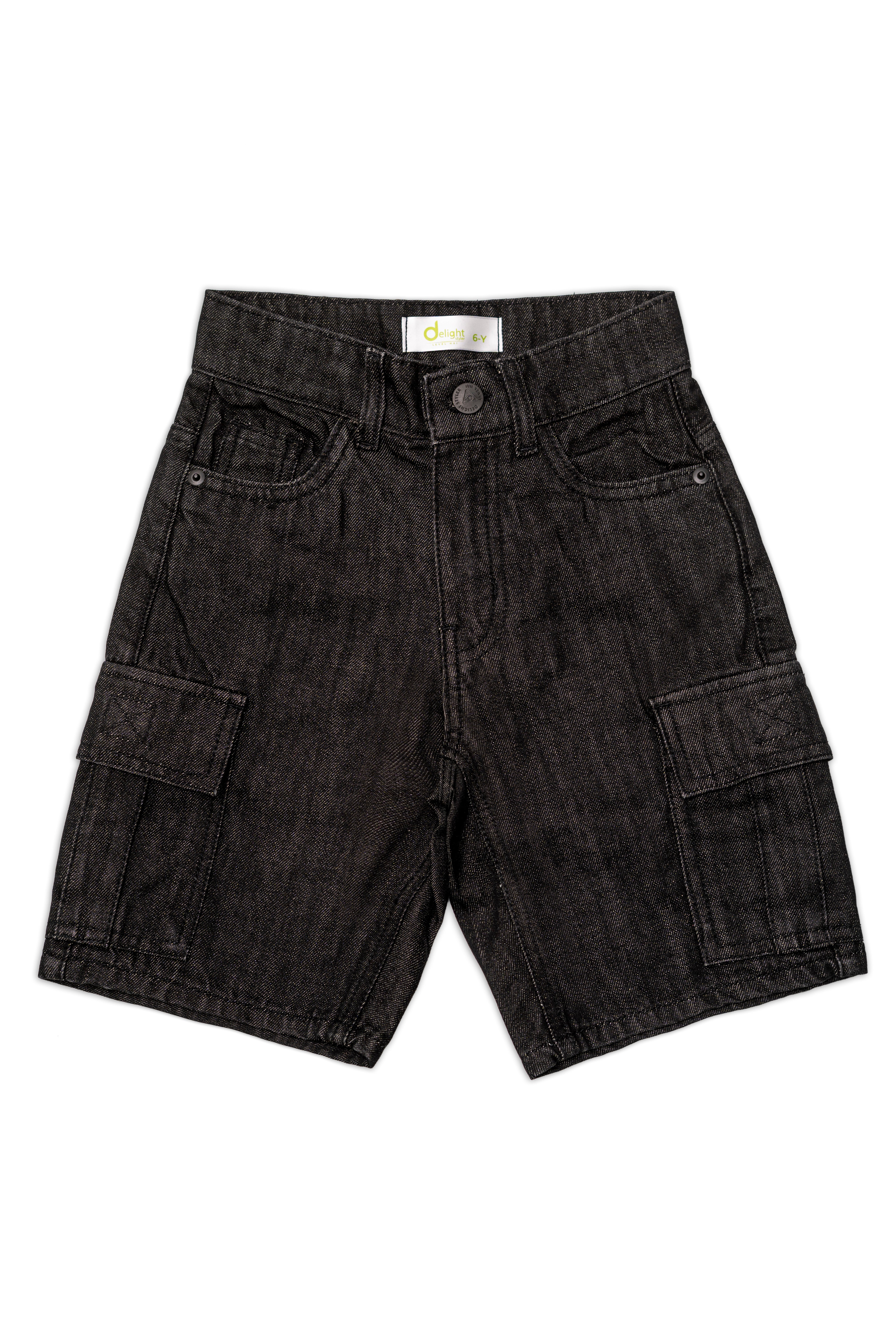 Boys Cargo Bermuda Black Wash