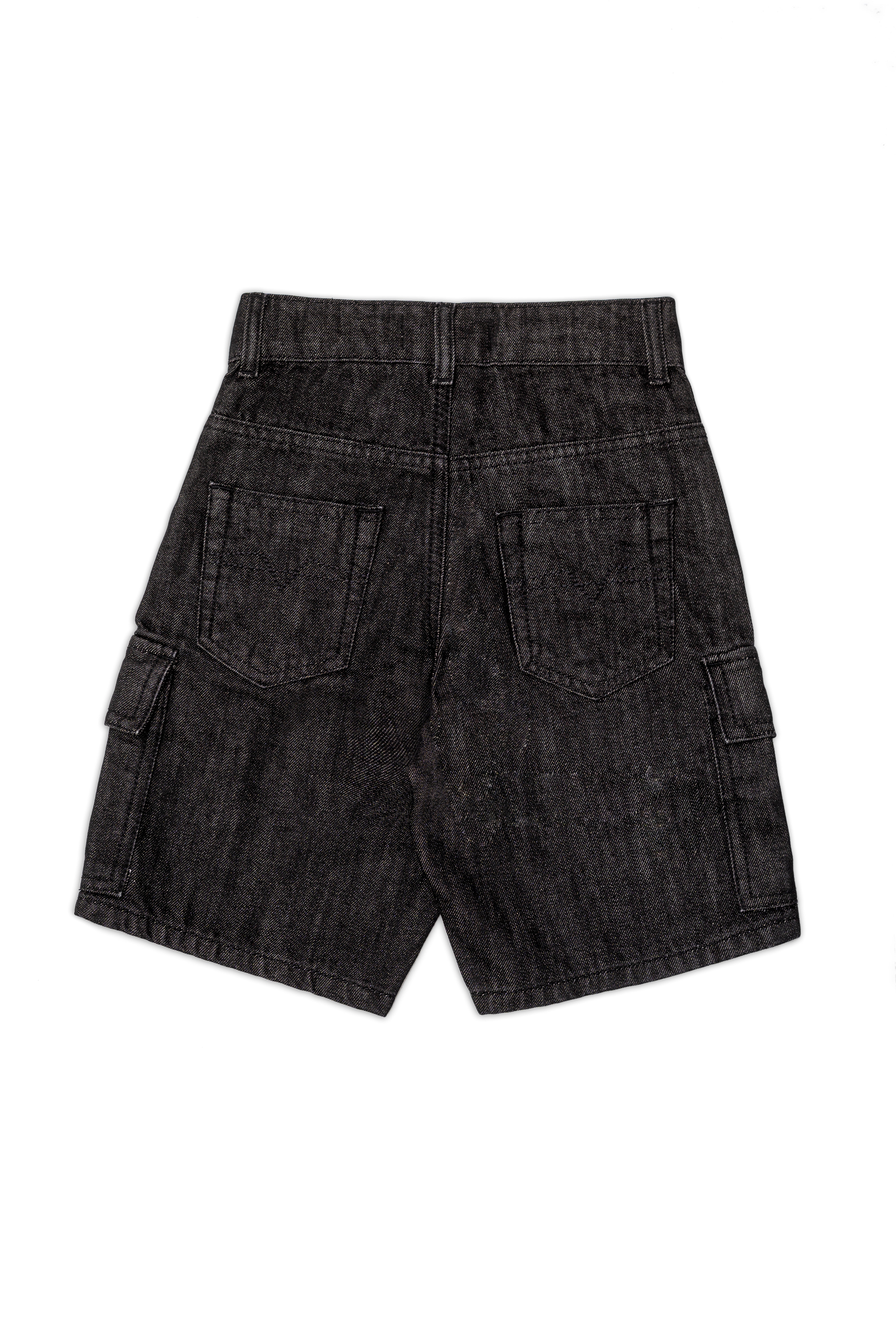 Boys Cargo Bermuda Black Wash