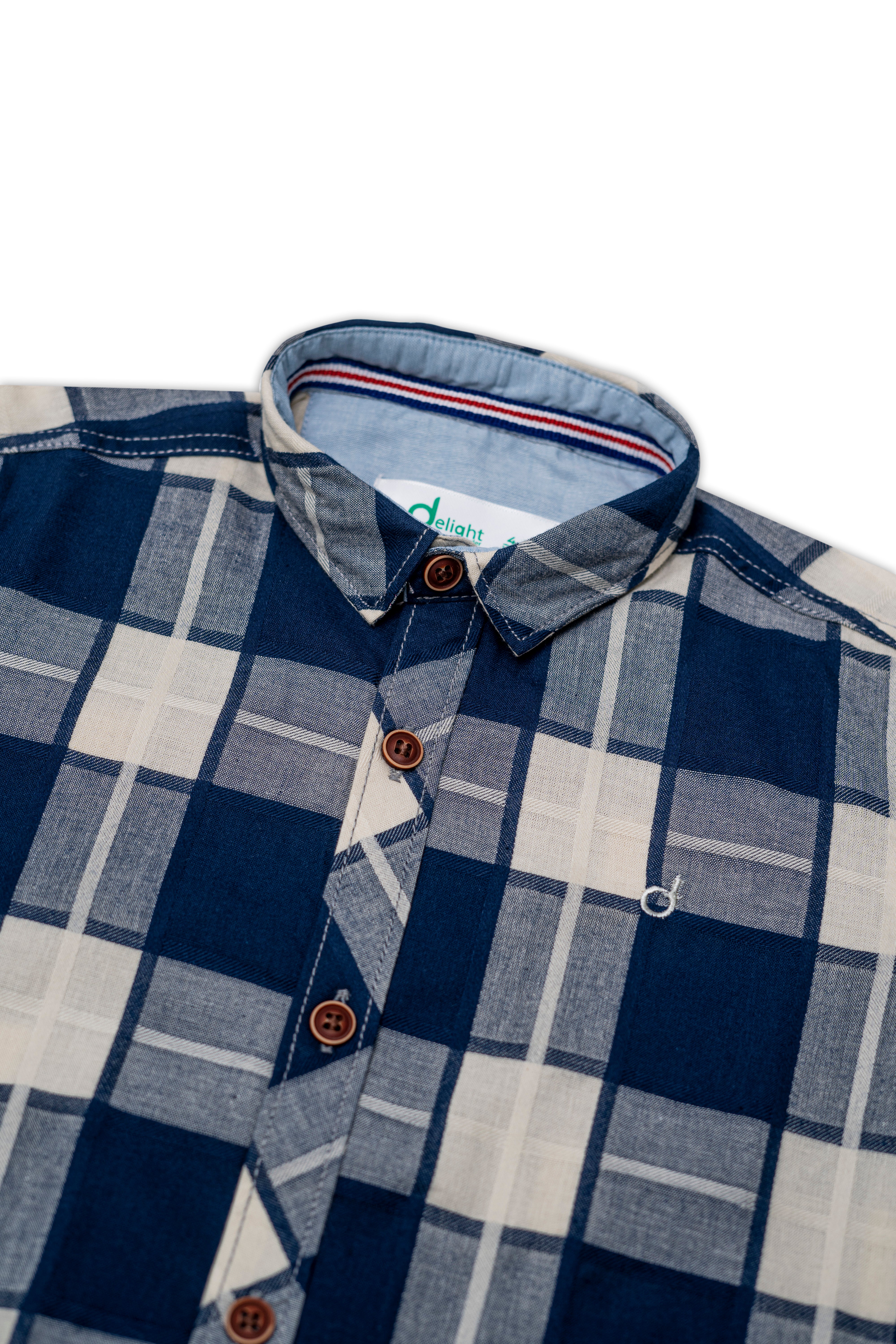 Casual Shirt D Emb Navy Check
