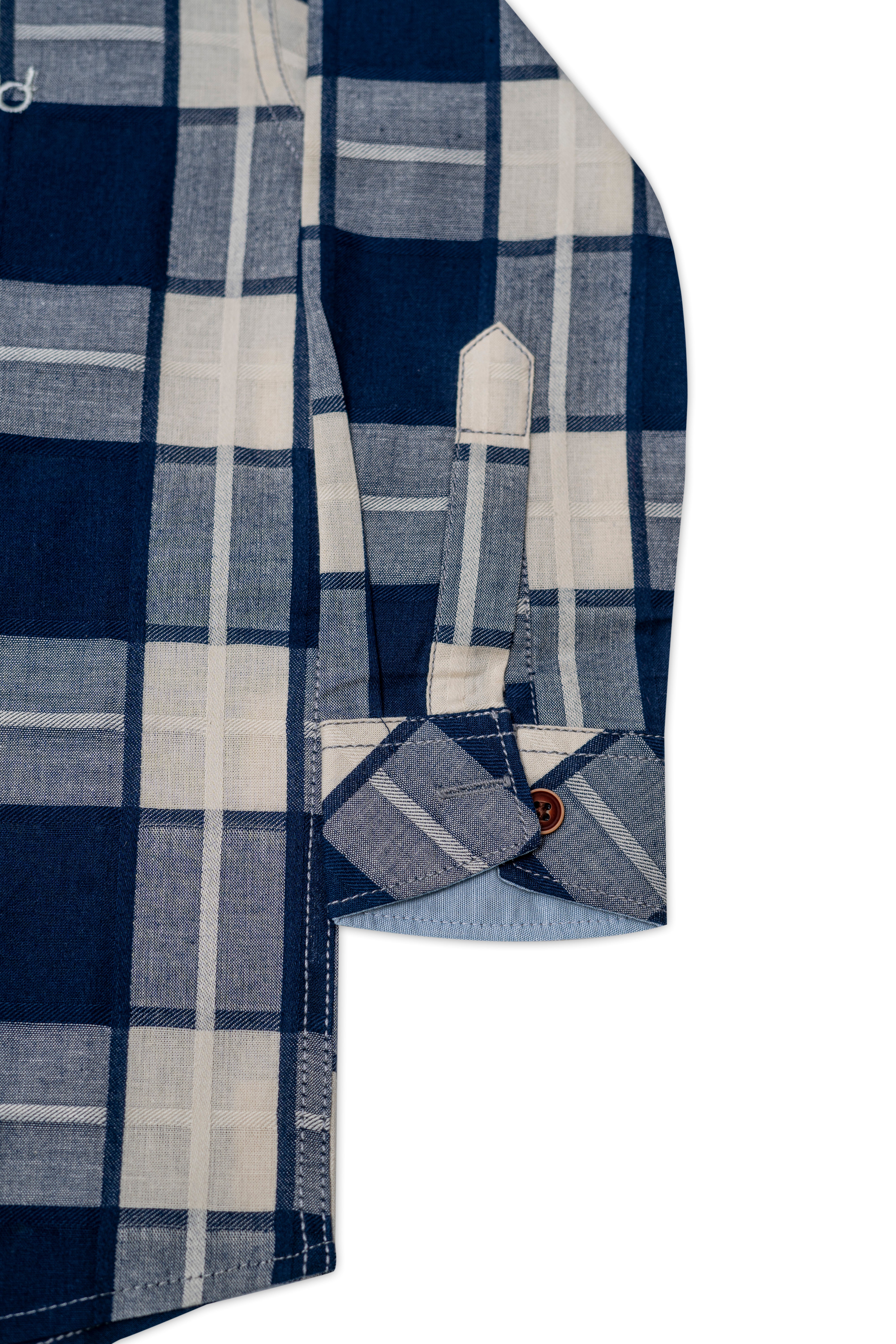 Casual Shirt D Emb Navy Check