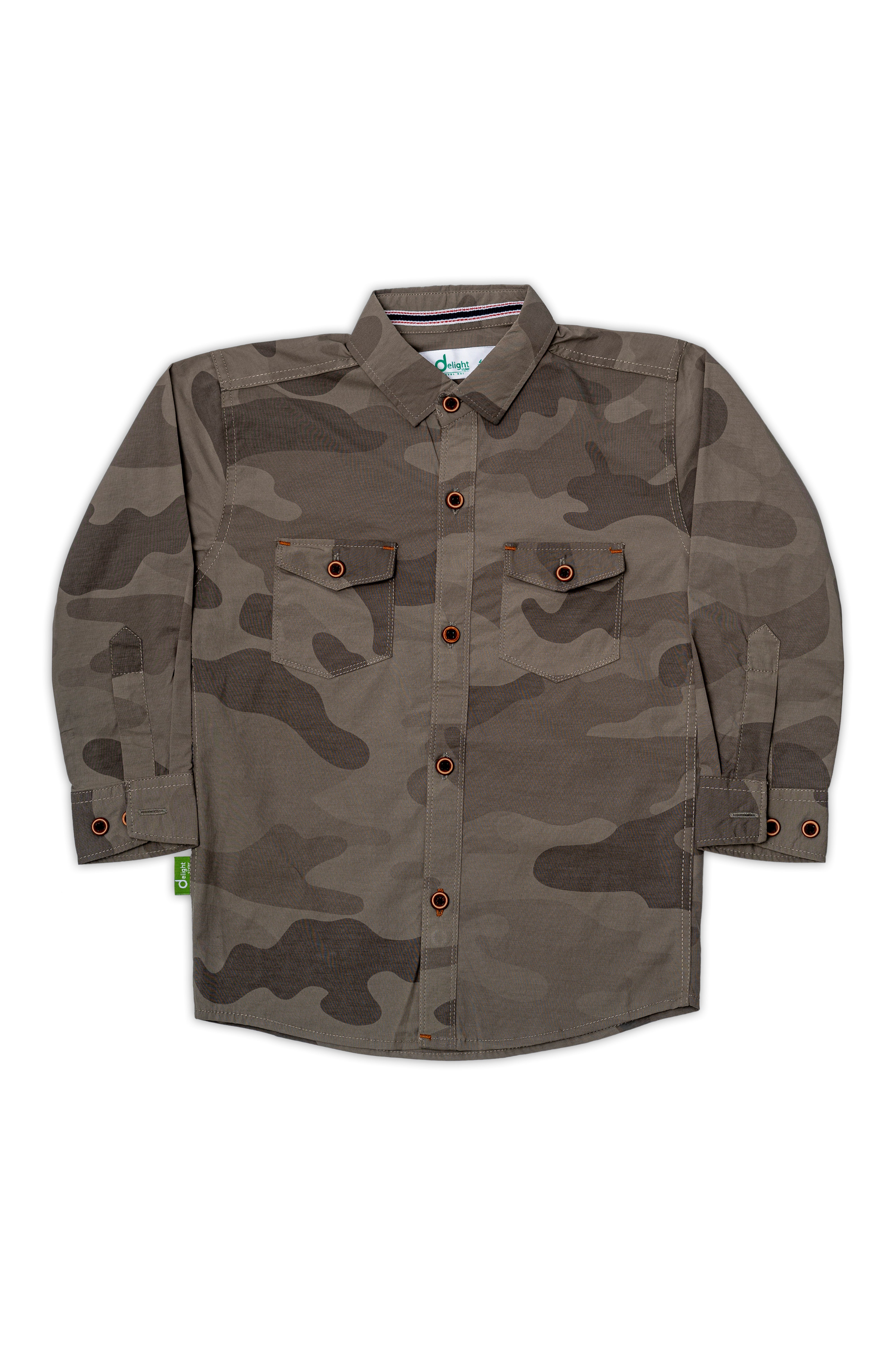 Camouflage Casual Shirt Light Grey