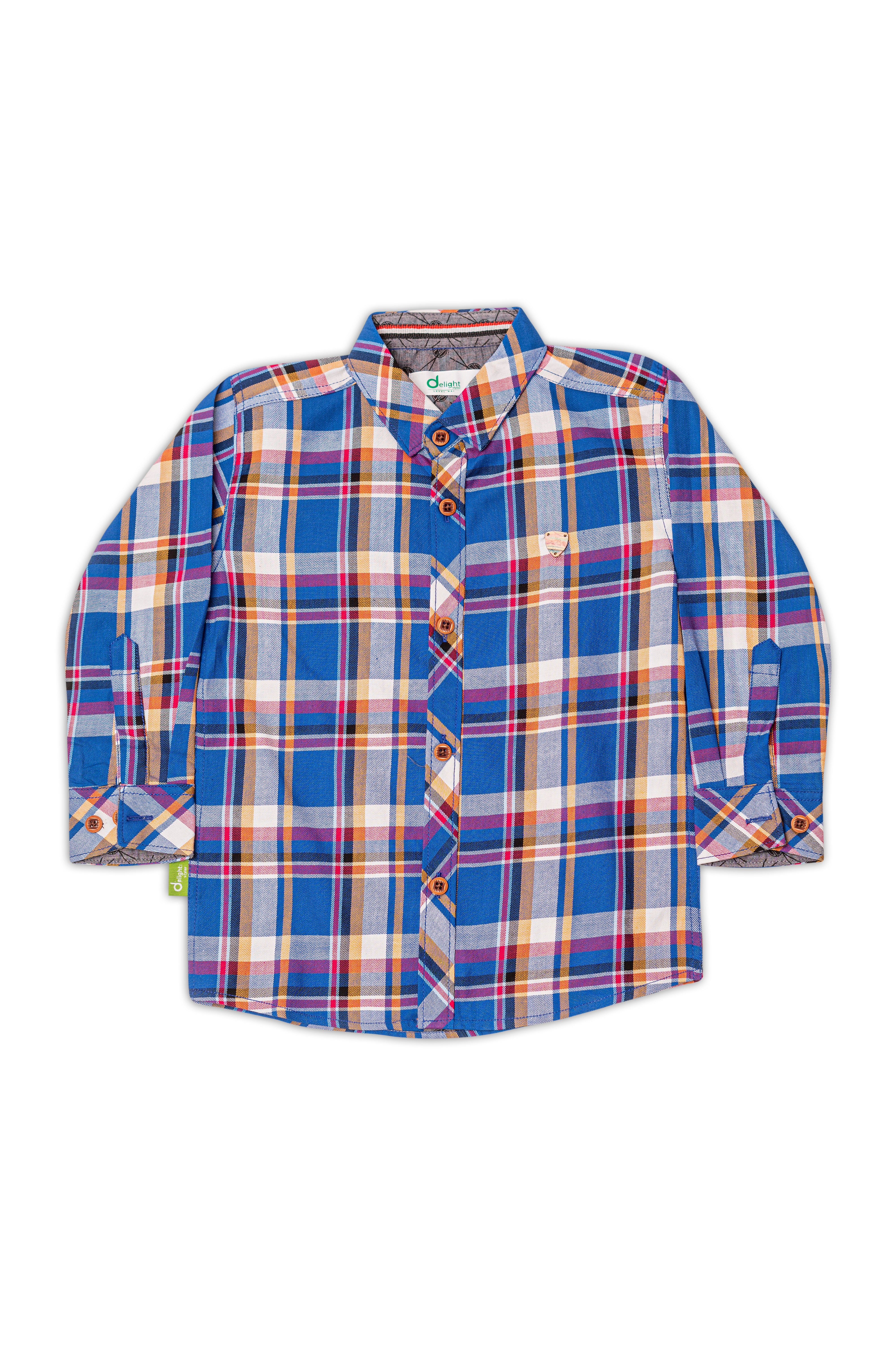 Casual shirts Wood logo Royal blue