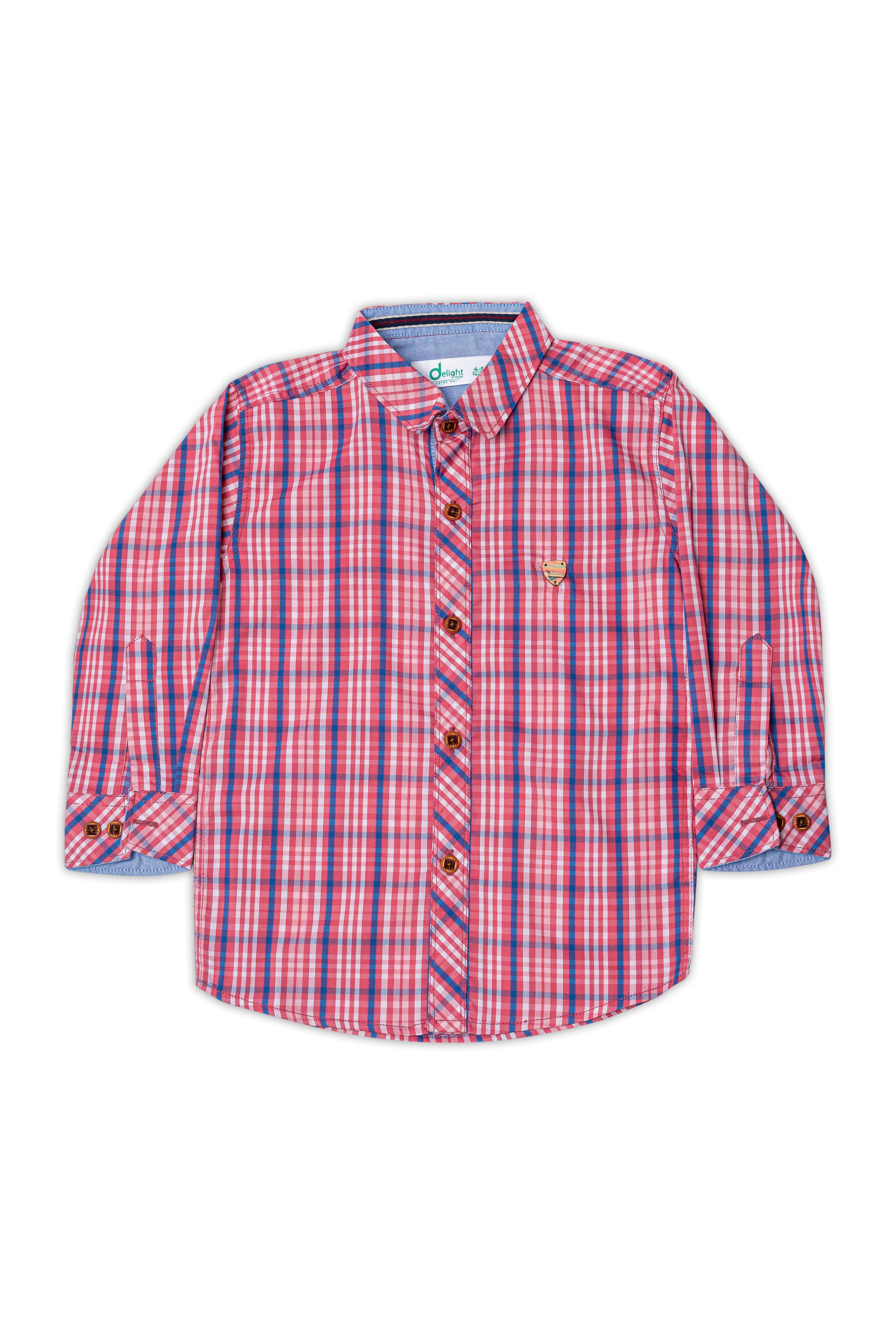 Casual shirts Wood logo Dark Pink
